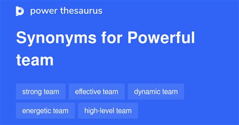 strong team synonyms|Powerful Team synonyms .